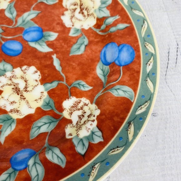 PTS international Interiors PROVENCE Fruit Leaves Porcelain Salad Plates Set 2 - Picture 11 of 16